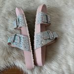 Pastel Pink Silver Rhinestone Embellished Sandals Size 5 Photo 4