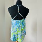 Lilly Pulitzer Maisy Top Limeade Biggest Fan Women's XS Adjustable Silk Cami Photo 3