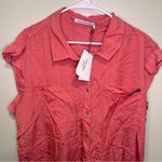 Calvin Klein NWT Jeans Tencel Button Down Collared Sleeveless Top Savannah 3X Photo 2