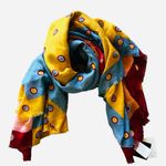 NWT $179 Echo New York 100% Silk Polka Dot Multicolor Abstract Print Y2K Orange Photo 2