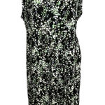 Soma  Jersey Dress Womens L Black Multi Floral Surplice Faux Wrap Comfort Cottage Photo 0