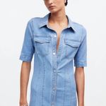 Madewell Denim Seamed Mini Shirtdress in Palermo Wash NWOT Photo 1