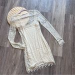 For Love & Lemons  white laced long‎ sleeve mini dress crochet women’s size XS Photo 1