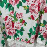 Matilda Jane  Size XXL Tank Top Criss Cross Back‎ White Pink Floral Print Crochet Photo 2