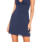 superdown Revolve  Mila Deep V Mini Dress Navy Blue Sparkles Size XS Photo 0