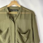 PJK Patterson J. Kincaid Hunter Green Chiffon Long Sleeve Button Down XS Photo 2