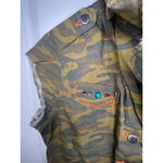 Victoria's Secret  Camp Jeweled Button Down Short Sleeve Camo Shirt Photo 2