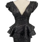 ARROGANT CAT NWT Dark Grey Metallic Multi Layered Jacquard Pencil Dress Size XS Gray Photo 1