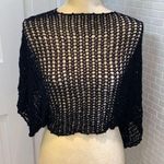 Ralph Lauren handmade crochet black rayon cropped top/shrug. Size OS. NWOT. Photo 0