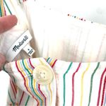 Madewell Button-Back Tiered Textural Rainbow Stripe Sun Summer Casual Dress Photo 7