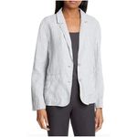Eileen Fisher  grey sparkle lightweight organic linen shaped blazer jacket C25 Photo 3