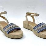 Kaari Blue Women's Espadrille Wedge Platform Sandals Size 7.5 with Ankle Strap Photo 0