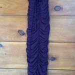 Lulus  Flirty Instinct Purple Mesh Ruched Lace-Up Bodycon Midi Dress Wedding Sz S Photo 3