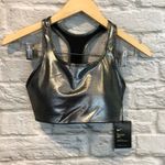 Nike NWT  Swoosh Bra Classic Style Metallic Silver Photo 3