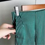 H&M -`♡´- Free!  Cropped Green White Stripe Trouser Pant Size 2 Photo 5