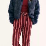 Free People NWT Mustard High-Rise Seamed Like The Real Thing Striped Pant 10 Photo 0