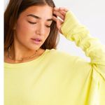Free People Microphone Drop-Shoulder Cotton Thermal Top in Lemon Grass X-Small Photo 1