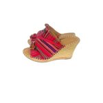 NWOB Altar’d State Hesper Red Multi Wedge Sandal SZ 8.5. Boho/ Tribal / Fabric Photo 1