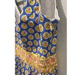 J.Crew POINT SUR Tiered Maxi in Braga Vintage Peri Royal Blockprint Dress Photo 3