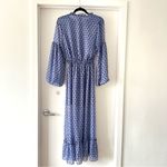 MISA Los Angeles  Amata Majorelle Navy Blue Ruffle Maxi Dres Size XS J3 Photo 7