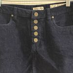 Indigo Rein Navy Blue Corduroy Button Fly A-Line Frayed Hem Mini Skirt Size 9 Photo 5