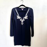 Lilly Pulitzer  Blue Embroidered Dress Preppy Minimalist Classic Small Photo 1