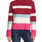 Abound NEW  Red Tango Sarah Stripe Turtleneck Sweater Size XL Photo 0