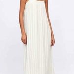 ZARA Flowy Textured Maxi Slip Dress Ivory White Medium Monochrome Stripe Photo 0