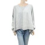 Free People  Rework It Reverse It Oversized Sweatshirt Distressed Grey size XS Photo 2