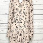 Nanette Lepore NWT Nanette Lenore Pink & Black Long Sleeve Casual Floral Dress Size 12 Large Photo 2