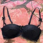 mimi holiday y2k sexy coquette black rhinestone lace bow push up bra  Photo 0
