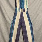 Karina Grimaldi Wide Leg Jumpsuit Strapless Blue and White Size XS Photo 6