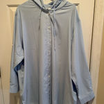 Coolibar Women 3X Hooded Button Up Tunic Beach Shirt Sun Protection Light Blue Photo 0