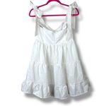 Lulus NWOT Tier-ly Delightful White Tie-Strap Tiered Bustier Mini Dress Large Photo 6
