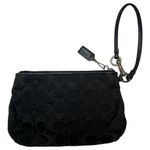 Coach Wristlet Womens Signature Monogram Fabric Zip Closure Black Gray/Green Photo 3