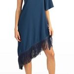 Trina Turk Gull One-Shoulder Fringe-Hem Dress, Size L New w/Tag Photo 0