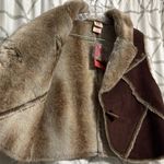 Faded Glory  Brown Vest with Plush Fur Accents Photo 10