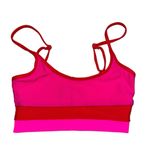 Beach Riot  Fuschia Red Neon Pink Color Block Ribbed Bikini Swim Top size XS Photo 4