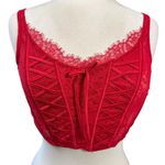 Victoria's Secret Corset Top L Red Lace Photo 0