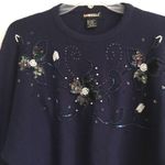 Vintage women’s crewneck sequined beaded sweater M Size M Photo 3