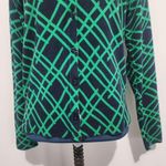 Merona Navy and Green Geometric Design Cardigan Sweater Photo 2
