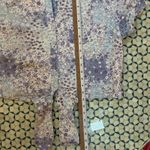 Faded Glory VTG  Blue Floral Cropped Short Sleeve Button Up Tie Front Shirt XL Photo 5