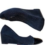 Seychelles  Black Suede Laser Cut Wedges Photo 2