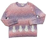Talbots Vintage Snowman Mohair Sweater L | Holiday Ombre Confetti Knit Appliqué Photo 1
