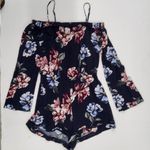 Kendall + Kylie  Navy Blue Floral Romper - Size Medium Photo 1
