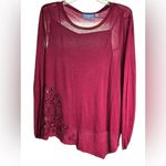 Vera Wang Simply Vera  Wine Long Sleeve Top Photo 1