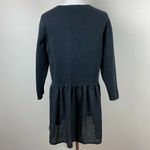 The Limited ‎ Cardigan Sweater M Black Sheer Hem Knit 3/4 Sleeve Open Front Photo 3
