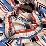 EXPRESS NEW  High Rise Vertical Stripe Paper bag Waist Ankle Pants Pull On XS Photo 3