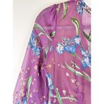 For Love Lemons Dress Purple Cleo Floral V Neck Mini Ruffle Sheer Party Medium Photo 10