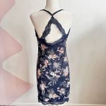 Blue Floral Lace‎ Slip Dress Y2K Fairycore Coquette Retro Cottagecore Medium Photo 2